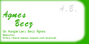 agnes becz business card