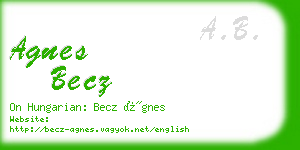 agnes becz business card